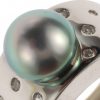 Bague en argent, perle de Tahiti, oxyde de zirconium – Image 2