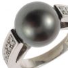 Bague en or blanc, perle de Tahiti et diamant – Image 2