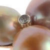 Bague en or rose avec 3 perles baroques roses et diamant – Image 2