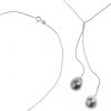Toi et moi : chaîne en argent avec 2 perles baroques de Tahiti – Image 2