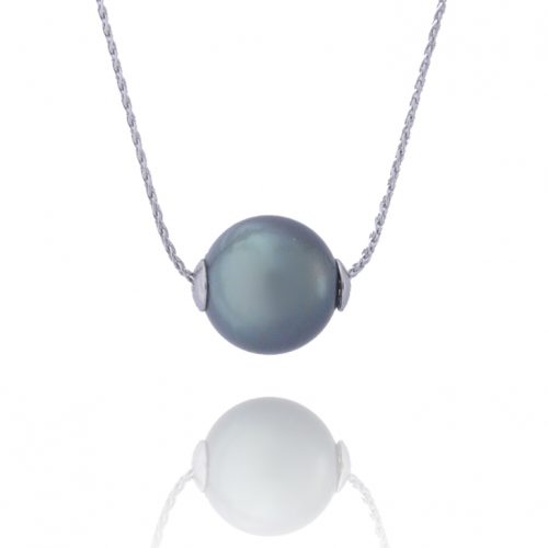 Collier en or blanc et perle de Tahiti