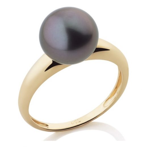 Bague en or jaune et perle de Tahiti