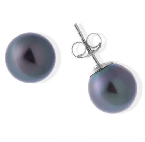Boucles d'oreilles en argent et perles de Tahiti
