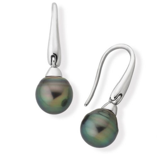 Boucles d'oreilles en argent et perles de Tahiti