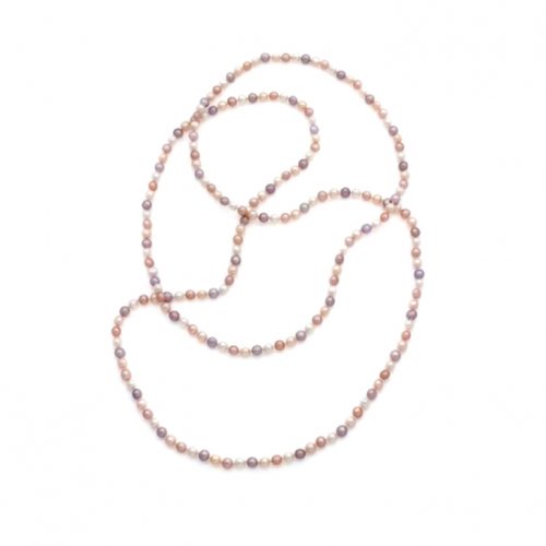 Sautoir en perles de culture muticolores