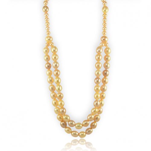 Collier double rangs créé dans un camaîeu de perles rosées